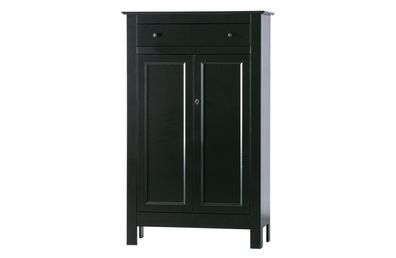 Schrank Eva aus Kiefernholz, Schwarz 93x40x150 cm