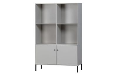 Schrank Xam Offen aus Kiefernholz, Grau 107x39x155 cm