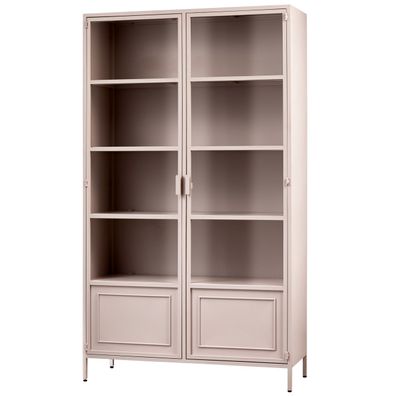 Vitrine Ronja aus Metall, Rosa 110x43x189 cm