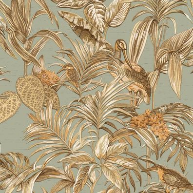 DUTCH Wallcoverings Tapete Bird-of-Paradise Blaugrün