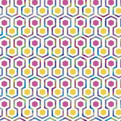 Noordwand Tapete Good Vibes Hexagon Pattern Rosa und Gelb