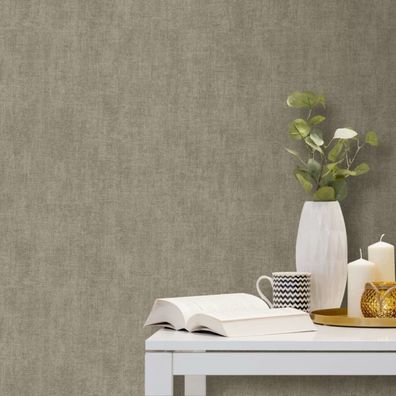 DUTCH Wallcoverings Tapete Einfarbig Grau-Braun