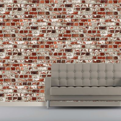 DUTCH Wallcoverings Tapete Ziegelmuster Rot