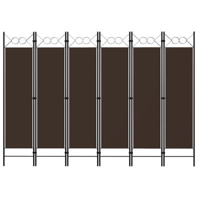 6-tlg. Raumteiler Braun 240 x 180 cm