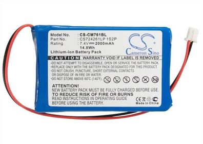 Ersatzakku - CS-CM761BL - Olympia CM75 / CS724261LP 1S2P - 7,4 Volt 2000mAh Li-Pol