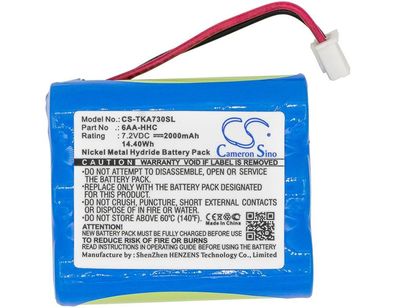 Ersatzakku - CS-TKA730SL - TDK Life On Record A73 / 6AA-HHC - 7,2 Volt 2000mAh Ni-MH