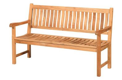 Gartenbank Comfort aus Teakholz, 3-Sitzer 151x57x95 cm