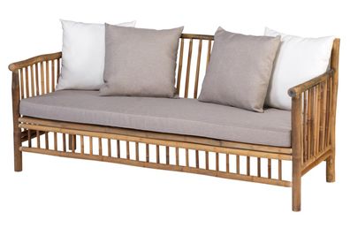 Gartenbank Bamboo mit Kissen, 185 cm 185x80x86 cm