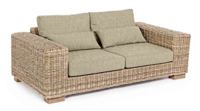 Rattansofa Leandro, 2,5 Sitzer 190x97x72 cm