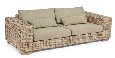 Rattansofa Leandro, 3,5 Sitzer 220x97x72 cm