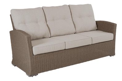 Gartensofa Ashfield mit Kissen, Beige 186x82x93 cm