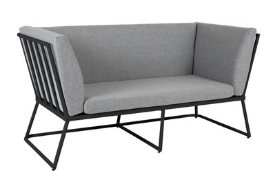 Gartensofa Vence mit Kissen 2-Sitzer, Grau 167x75x85 cm