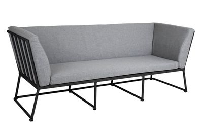 Gartensofa Vence mit Kissen 3-Sitzer, Grau 214x75x85 cm