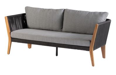 Gartensofa San Remo aus Teakholz, Schwarz 180x76x70 cm