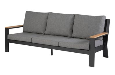 Gartensofa Valerie mit Kissen, Anthrazit 214x82x80 cm