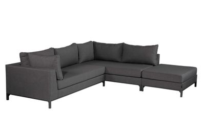 Gartenecksofa Sicilie mit Kissen Rechts, Dunkelgrau 262x246x60 cm