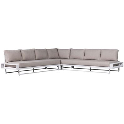 Gartenecksofa Flint aus Aluminium, Natur 308x308x80 cm