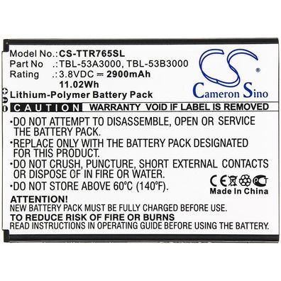 Ersatzakku - CS-TTR765SL - TP-Link M7650 / TBL-53A3000 - 3,8 Volt 2900mAh Li-Polymer
