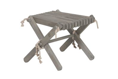 Gartenhocker Ribbon aus Buchenholz, Grau 44x40x37 cm