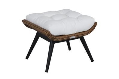 Gartenhocker Covelo mit Kissen 54x48x44 cm