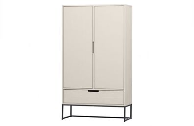 Schrank Silas aus Kiefernholz, Hellgrau 85x36x149 cm