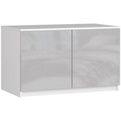 Schrankaufsatz AKORD S90 Weiß 90 cm Front Metallisch Glanz 90x55x51 cm