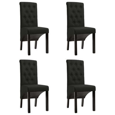 Esszimmerstühle 4 Stk. Schwarz Stoff