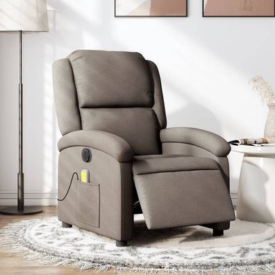 Massagesessel Elektrisch Taupe Stoff