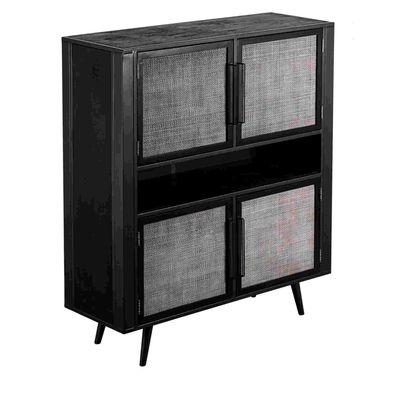 Highboard Nordic Mindi Rattan mit 4 Téren, 130 cm 130x45x150 cm