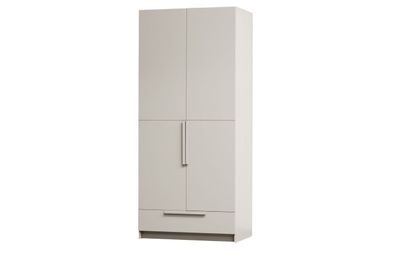 Kleiderschrank Split aus Kiefernholz Hellgrau, 95 cm 95x60x215 cm