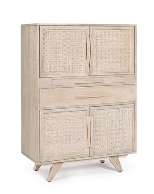 Barschrank Sahana aus Mangoholz 85x40x123 cm