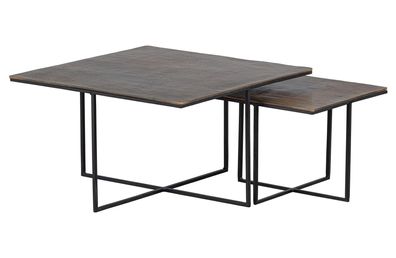 Beistelltisch Olan 2er-Set aus Metall 70x70x40 cm