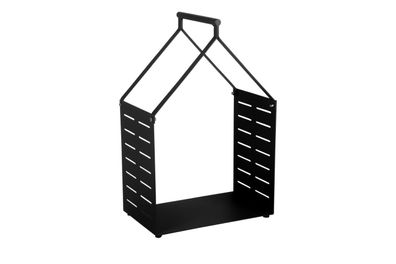 Kaminholzregal Belfort aus Aluminium, Schwarz 40x24x61 cm