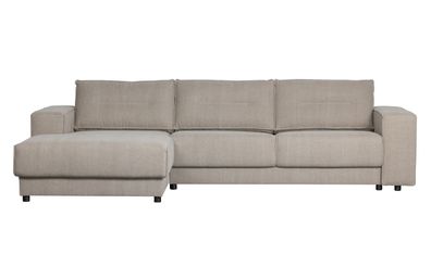 Chaiselongue Randy aus Leinenstoff Links, Beige 295x95/117x81 cm