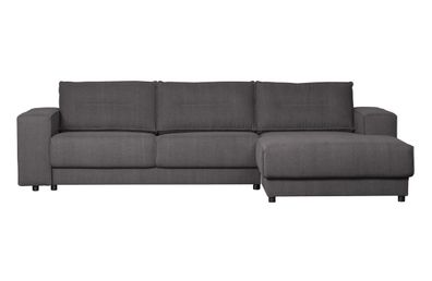 Chaiselongue Randy aus Leinenstoff Rechts, Anthrazit 295x95/117x81 cm