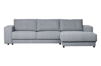 Chaiselongue Randy aus Leinenstoff Rechts, Hellgrau 295x95/117x81 cm