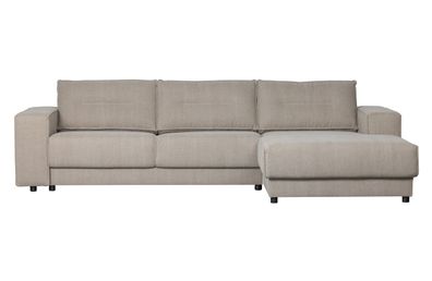 Chaiselongue Randy aus Leinenstoff Rechts, Beige 295x95/117x81 cm