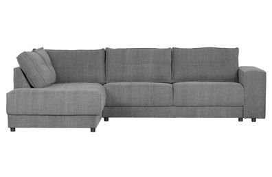 Ecksofa Randy aus Leinenstoff Links, Anthrazit 282x196x81 cm