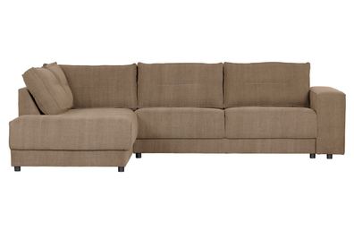 Ecksofa Randy aus Leinenstoff Links, Sand 282x196x81 cm