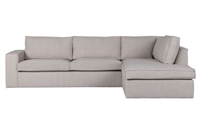 Ecksofa Hajo aus BouclÜ-Stoff Rechts, Grau 283x63/197x84 cm