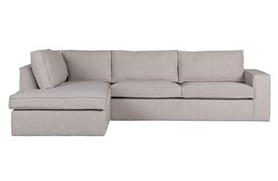 Ecksofa Hajo aus BouclÜ-Stoff Links, Grau 283x63/197x84 cm