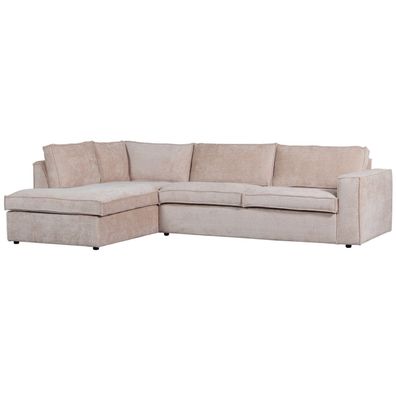 Ecksofa Hajo aus Chenille-Stoff Links, Sand 283x197x84 cm