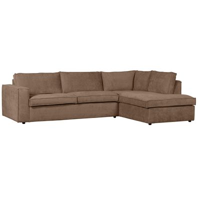 Ecksofa Hajo aus Chenille-Stoff Rechts, Mud 283x197x84 cm