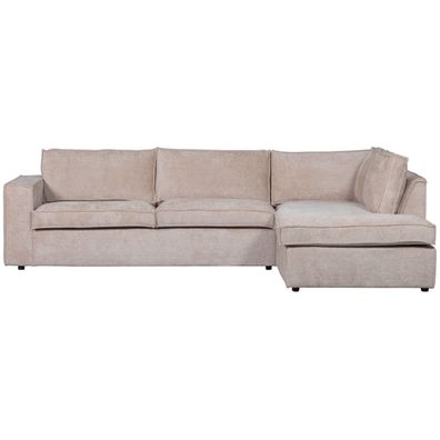 Ecksofa Hajo aus Chenille-Stoff Rechts, Sand 283x197x84 cm