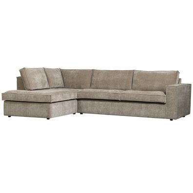 Ecksofa Hajo mit Cordbezug Links, Clay 283x197x84 cm