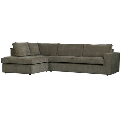 Ecksofa Hajo mit Cordbezug Links, Forest 283x197x84 cm