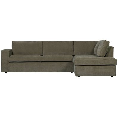 Ecksofa Hajo mit Cordbezug Rechts, Forest 283x197x84 cm