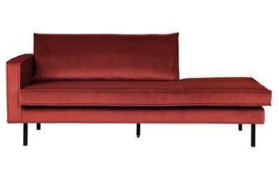 Recamiere Rodeo Daybed Samt, links Rot 203x86x85 cm