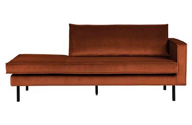 Recamiere Rodeo Daybed Samt, rechts Rost 203x86x85 cm