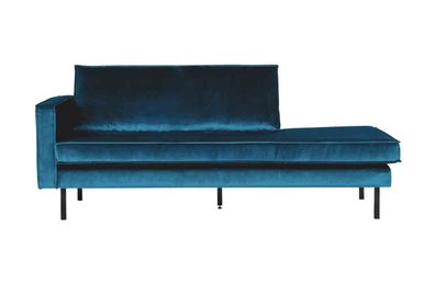 Recamiere Rodeo Daybed Samt, links Blau 203x86x85 cm